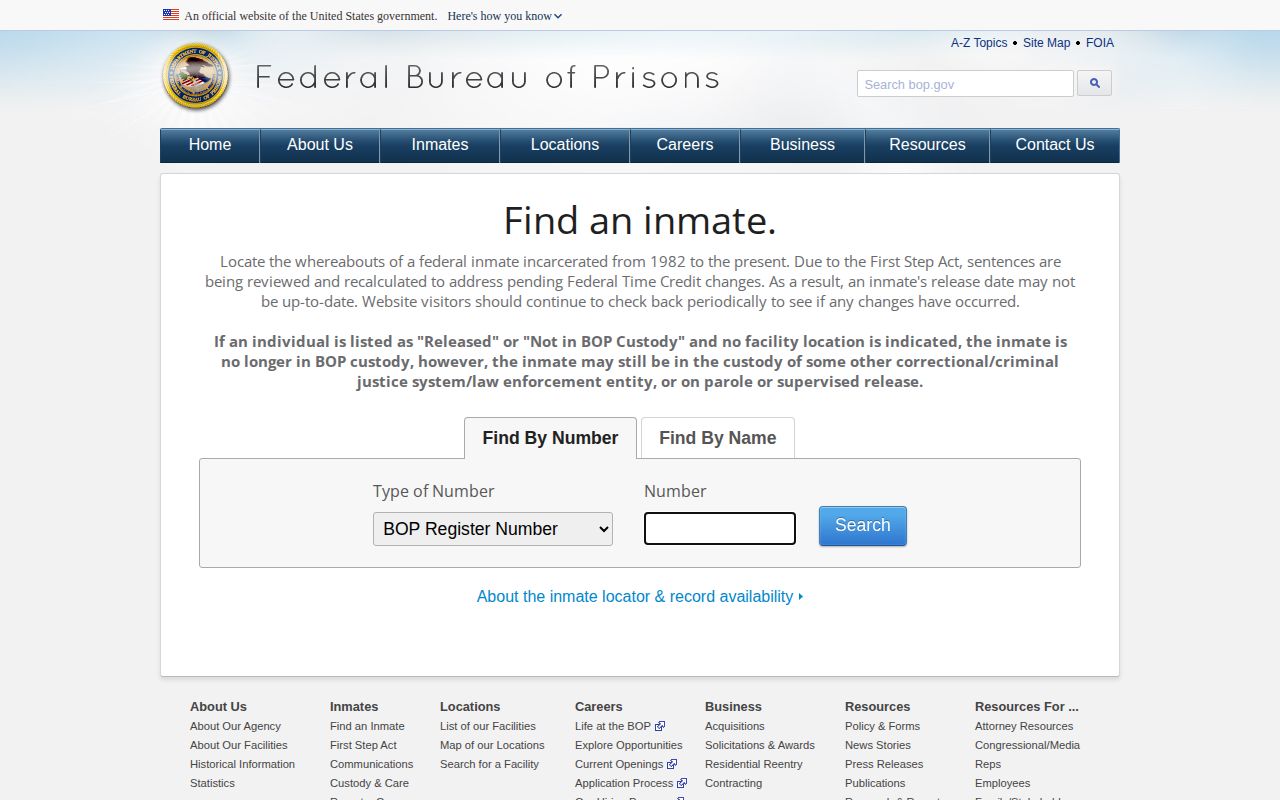 Federal locator used to verify a released White Pine County person